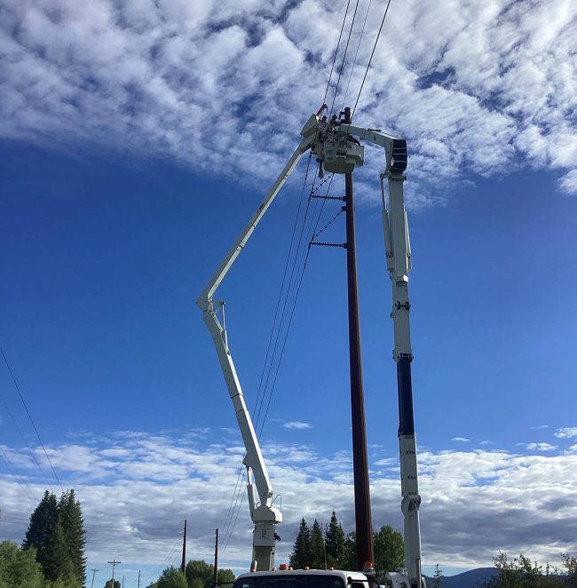 OPGW Replacement for Pend Oreille County PUD. Removal and replacement of optical ground wire (OPGW) on the 115k V transmission line